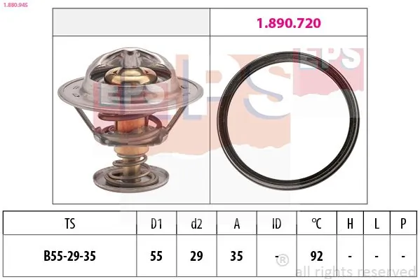 MDR termosztát, hűtőfolyadék - EPS-1880 945 - TothCarparts