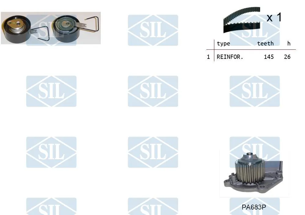 Saleri SIL Vízpumpa + fogasszíj készlet - K1PA683P - TothCarparts
