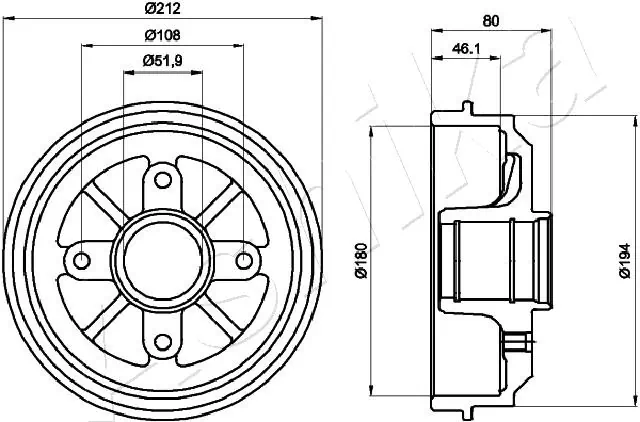 4X4 ESTANFI fékdob - EST-56-00-0608 - TothCarparts
