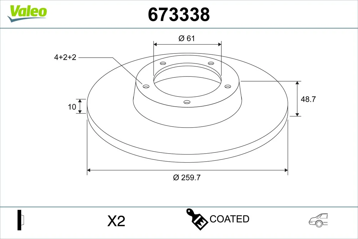 VALEO féktárcsa - 673338 - TothCarparts