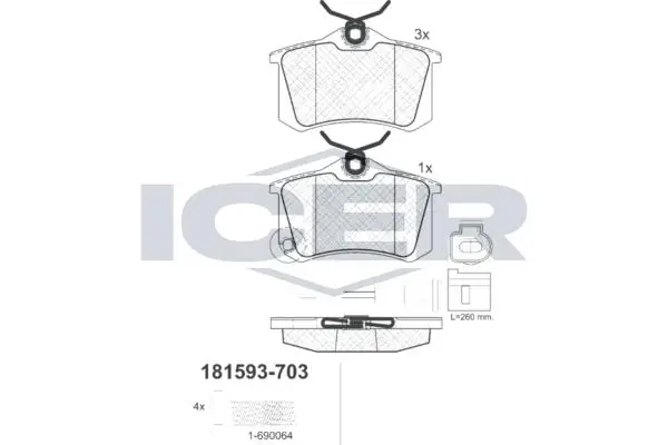 ANDEL fékbetétkészlet, tárcsafék - 181593-703 - TothCarparts