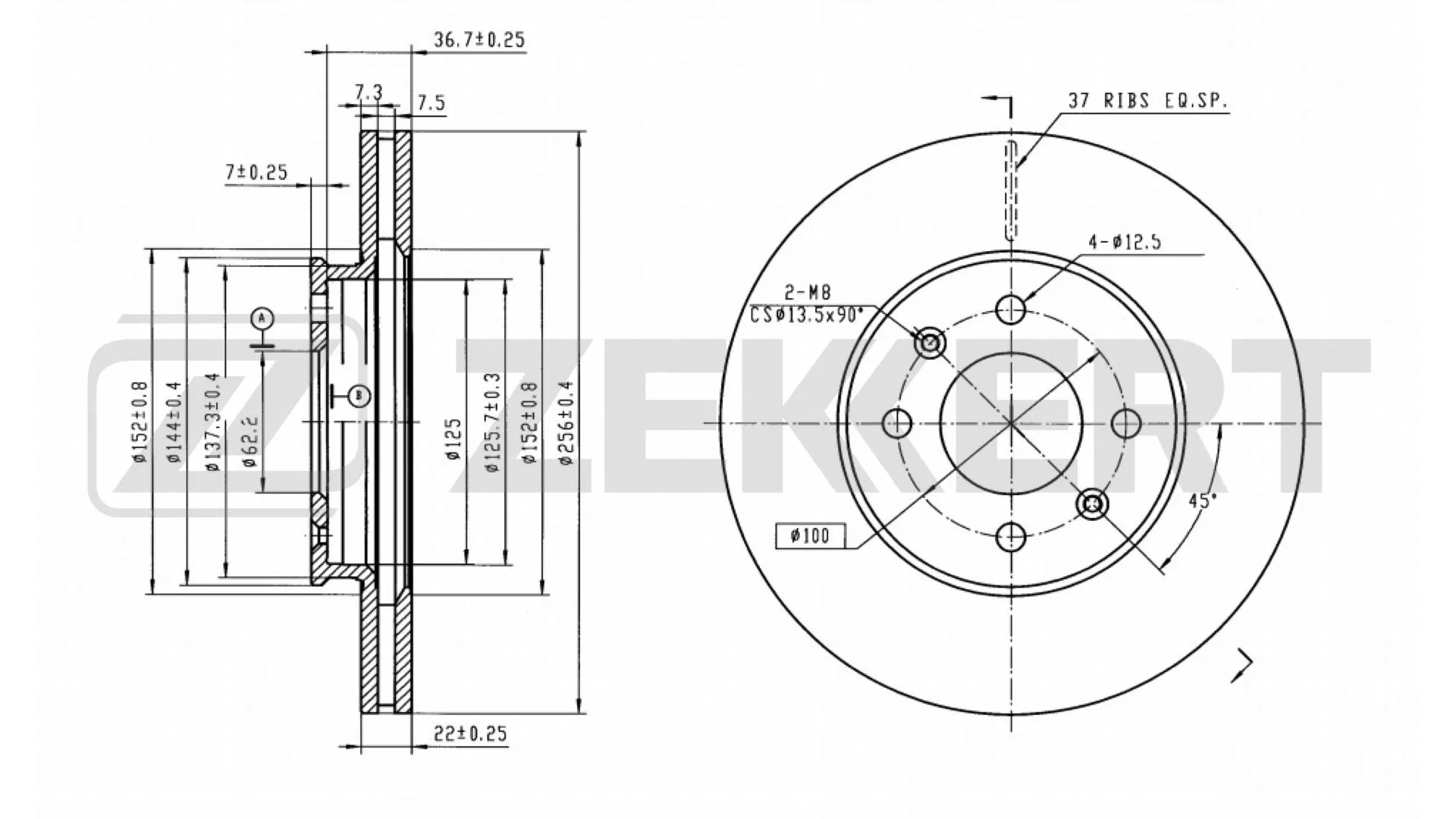 ZEKKERT féktárcsa - BS-6236B - TothCarparts