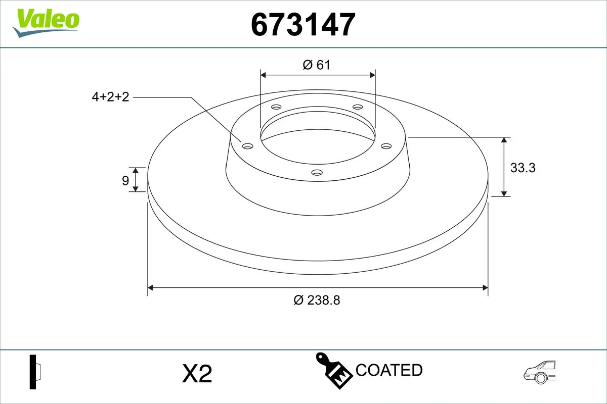 VALEO féktárcsa - 673147 - TothCarparts