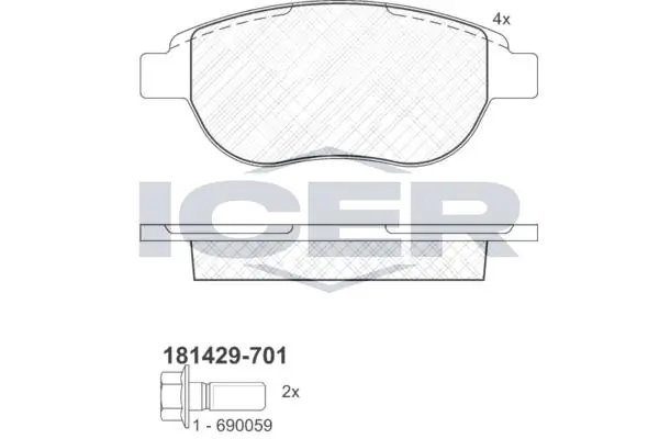 ANDEL fékbetétkészlet, tárcsafék - 181429-701 - TothCarparts