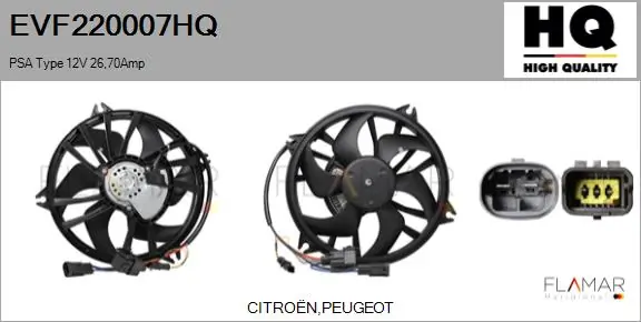 FLAMAR villanymotor, hűtőventilátor - EVF220007HQ - TothCarparts