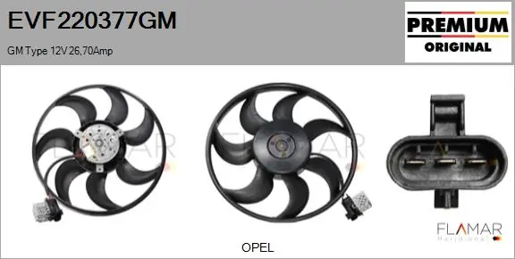 FLAMAR ventilátor, motorhűtés - EVF220377GM - TothCarparts