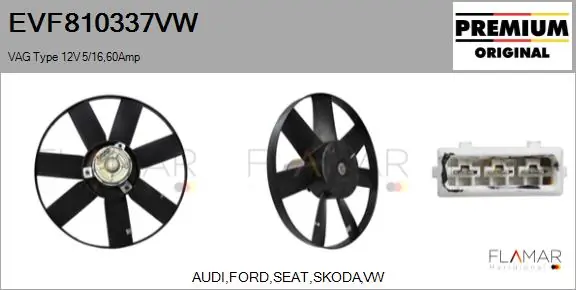 FLAMAR ventilátor, motorhűtés - EVF810337VW - TothCarparts