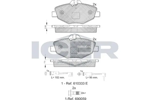 ANDEL fékbetétkészlet, tárcsafék - 181527-701 - TothCarparts