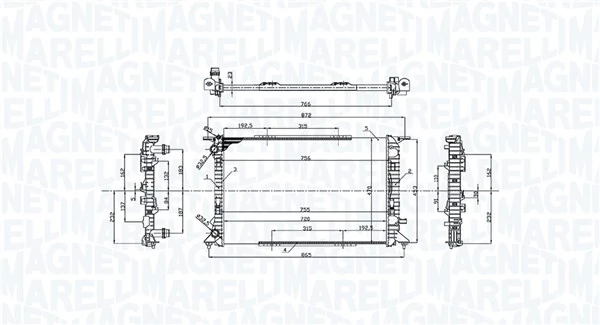 MAGNETI MARELLI hűtő, motorhűtés - 350213220100 - TothCarparts