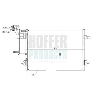 HOFFER kondenzátor, klíma - H991225 - TothCarparts