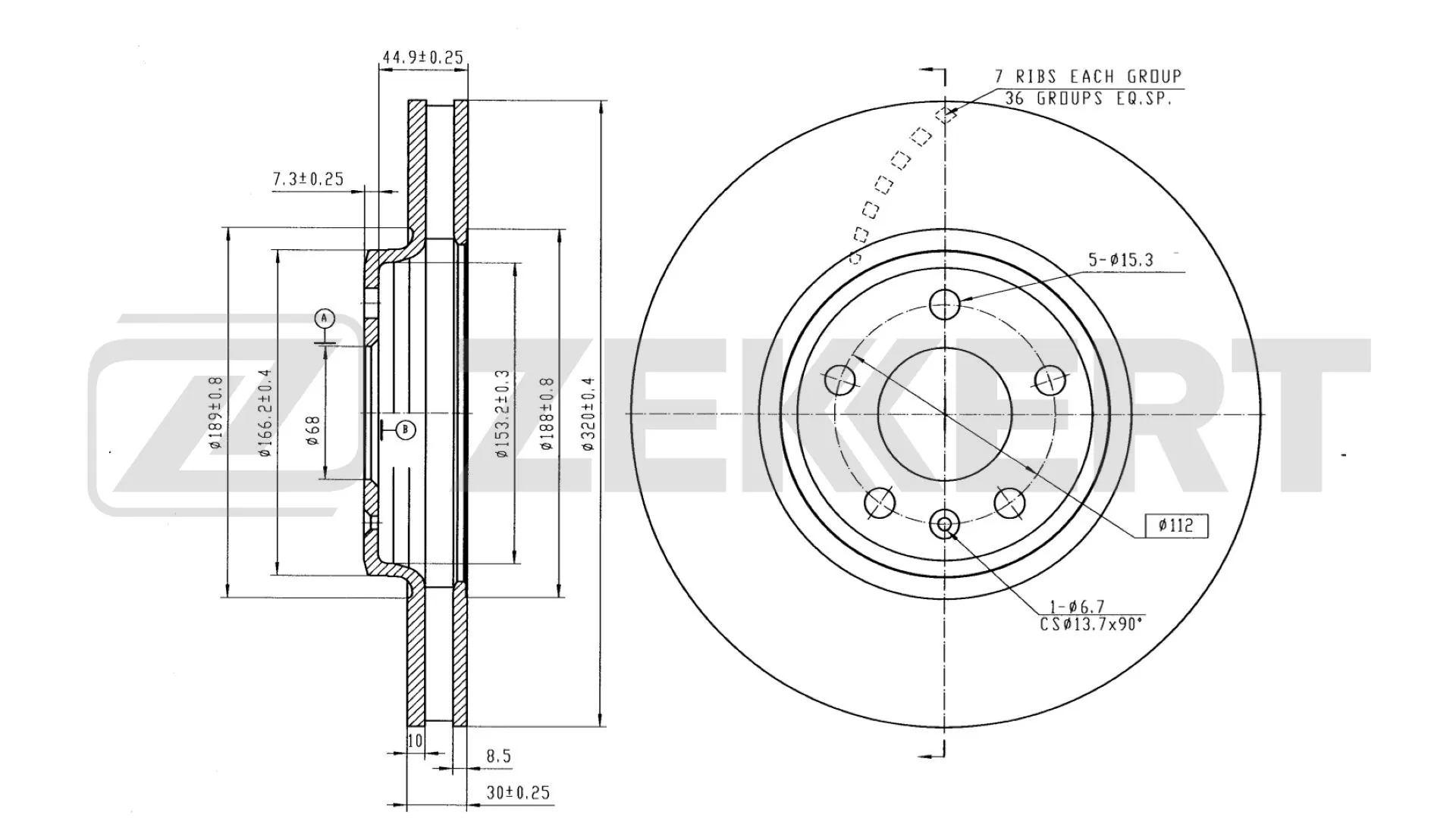 ZEKKERT féktárcsa - BS-5634B - TothCarparts