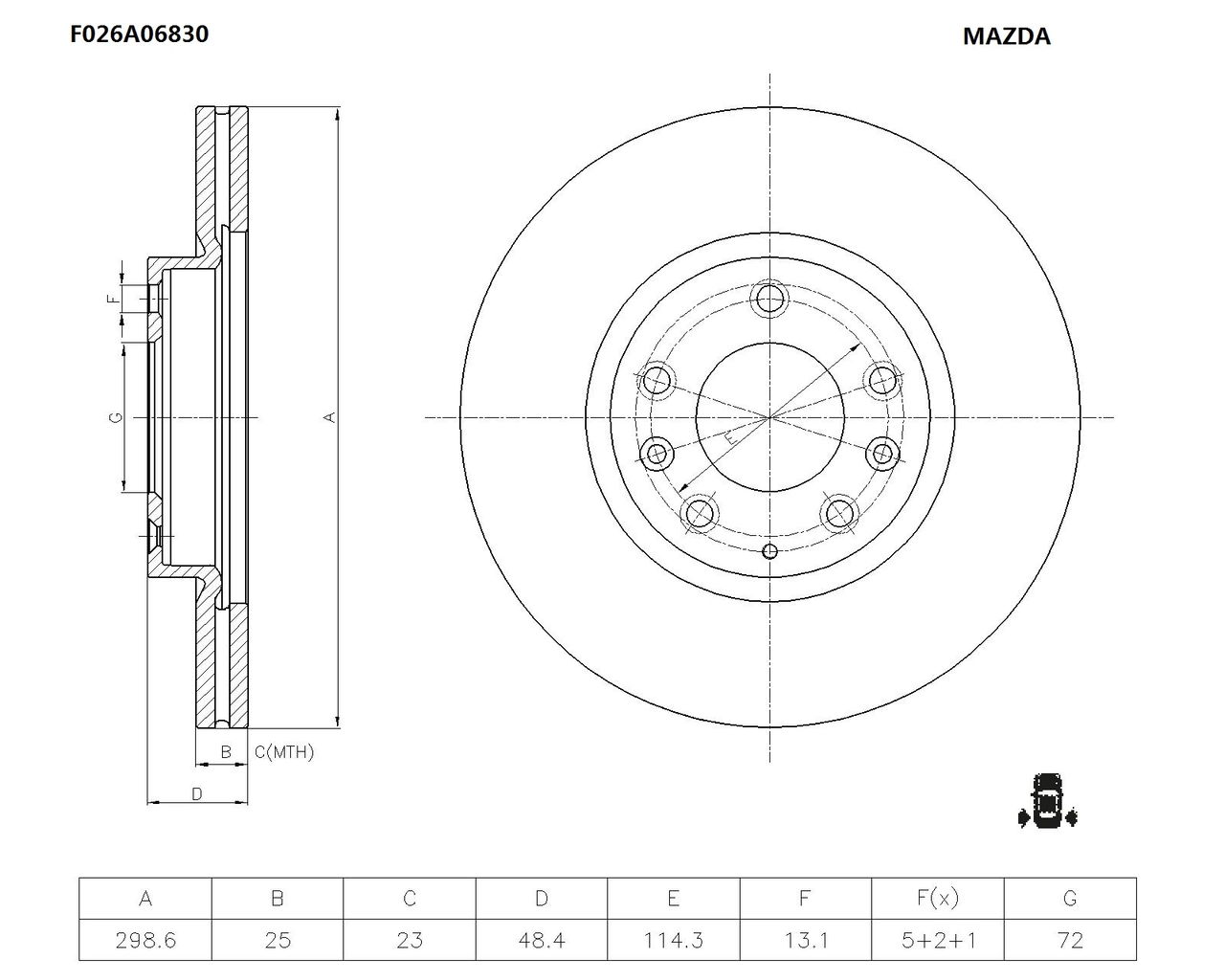 BOSCH féktárcsa - F 026 A06 830 - TothCarparts