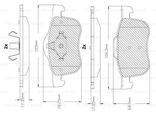 BOSCH fékbetétkészlet, tárcsafék - F 03B 150 290 - TothCarparts