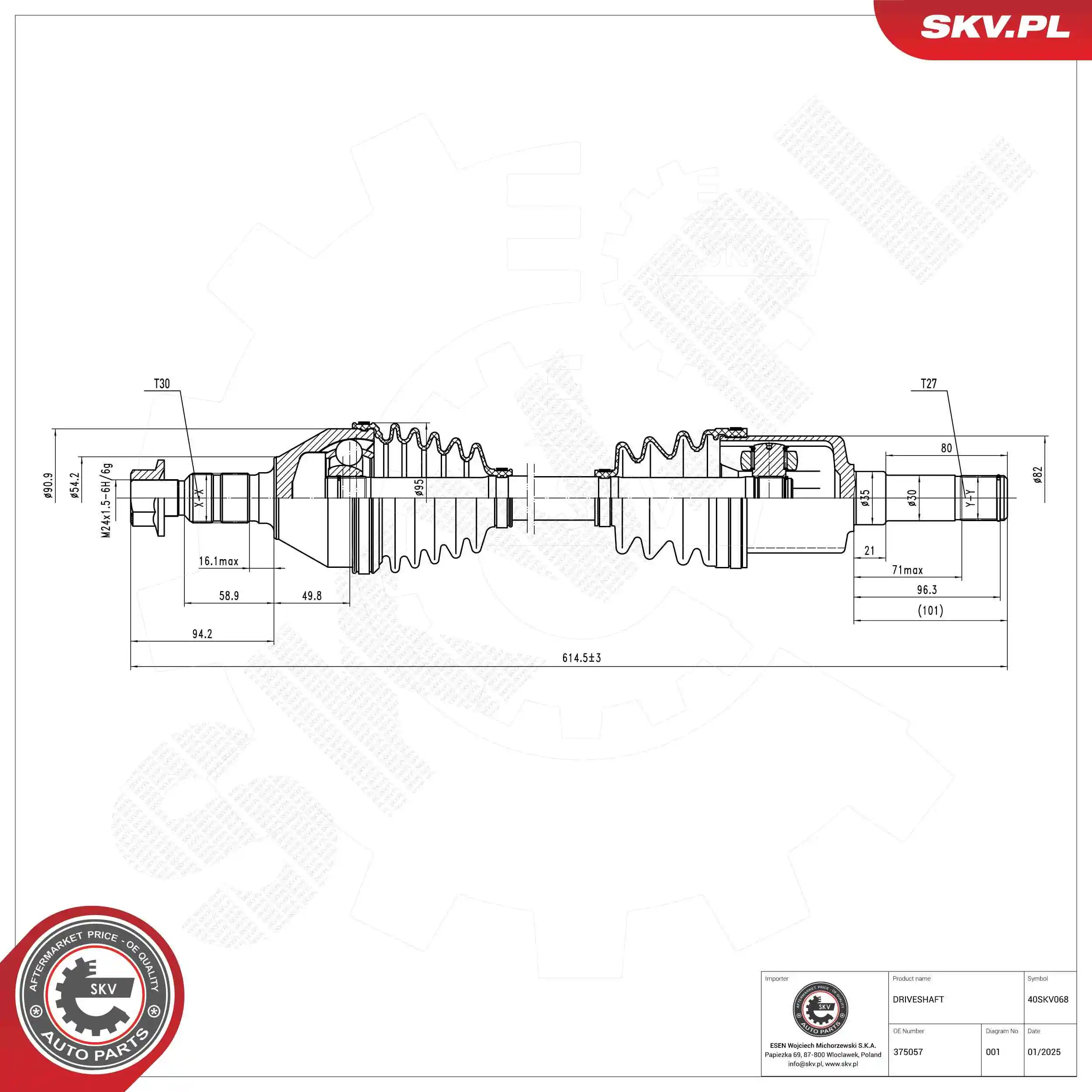 ESEN SKV hajtótengely - 40SKV068 - TothCarparts