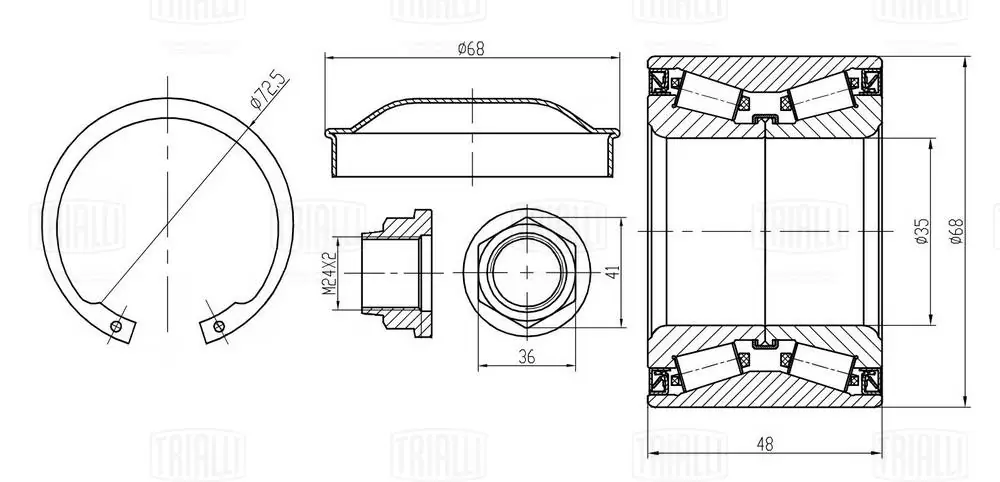 TRIALLI kerékcsapágy készlet - CS 1827 - TothCarparts