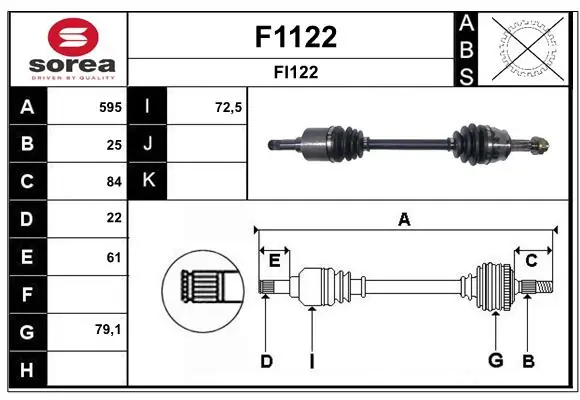 SNRA hajtótengely - F1122 - TothCarparts