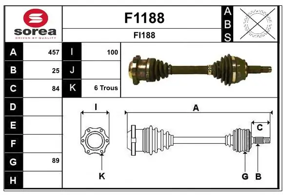 SNRA hajtótengely - F1188 - TothCarparts