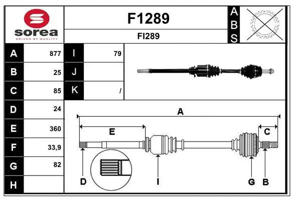 SNRA hajtótengely - F1289 - TothCarparts