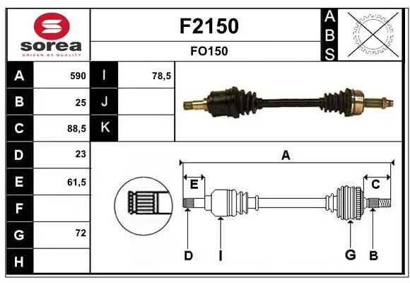 SNRA hajtótengely - F2150 - TothCarparts