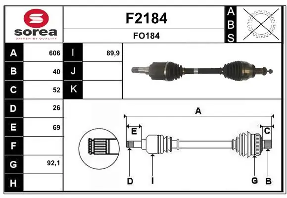 SNRA hajtótengely - F2184 - TothCarparts
