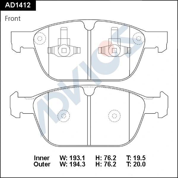 ADVICS fékbetétkészlet, tárcsafék - AD1412 - TothCarparts