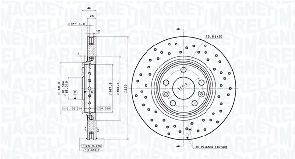 MAGNETI MARELLI féktárcsa - 360406217602 - TothCarparts