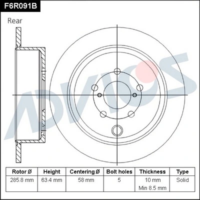 ADVICS féktárcsa - F6R091B - TothCarparts
