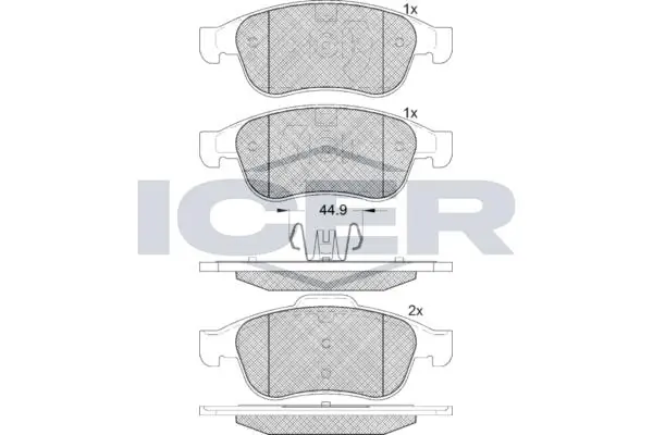 ANDEL fékbetétkészlet, tárcsafék - 181915 - TothCarparts