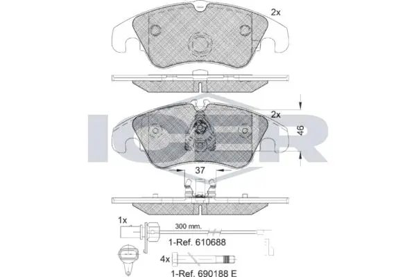 ANDEL fékbetétkészlet, tárcsafék - 181862-202 - TothCarparts