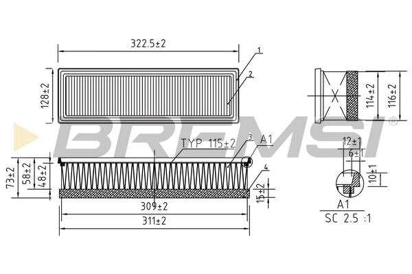BREMSI légszűrő - FA0113 - TothCarparts