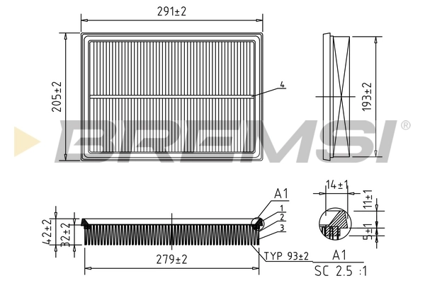 BREMSI légszűrő - FA0125 - TothCarparts