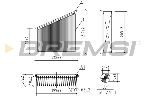BREMSI légszűrő - FA0567 - TothCarparts