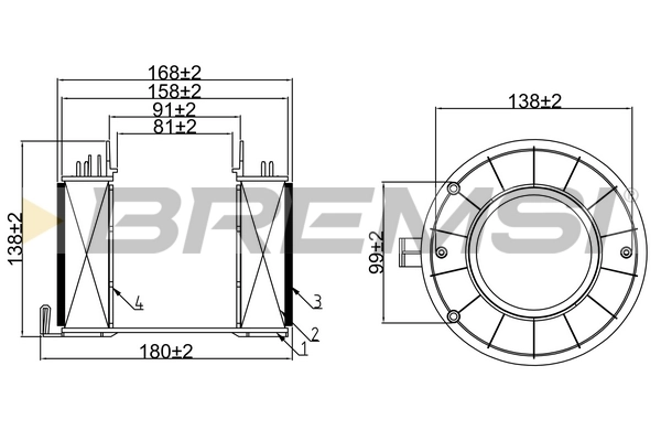 BREMSI légszűrő - FA0592 - TothCarparts