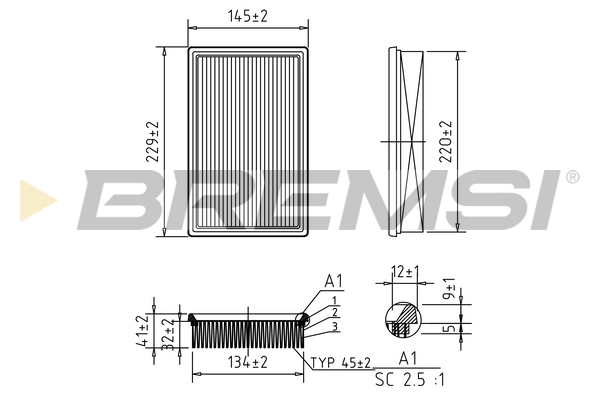 BREMSI légszűrő - FA0600 - TothCarparts