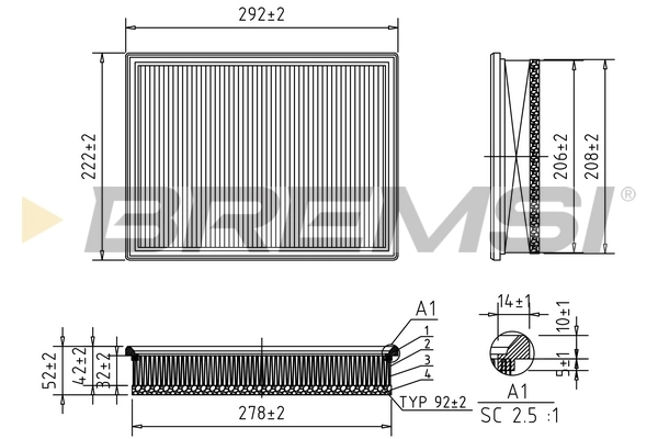 BREMSI légszűrő - FA0610 - TothCarparts