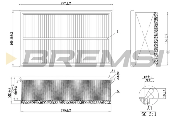 BREMSI légszűrő - FA1032 - TothCarparts