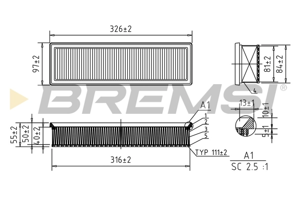 BREMSI légszűrő - FA1051 - TothCarparts