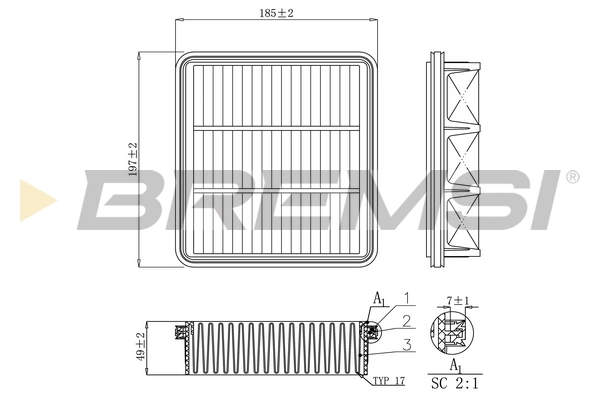 BREMSI légszűrő - FA1150 - TothCarparts