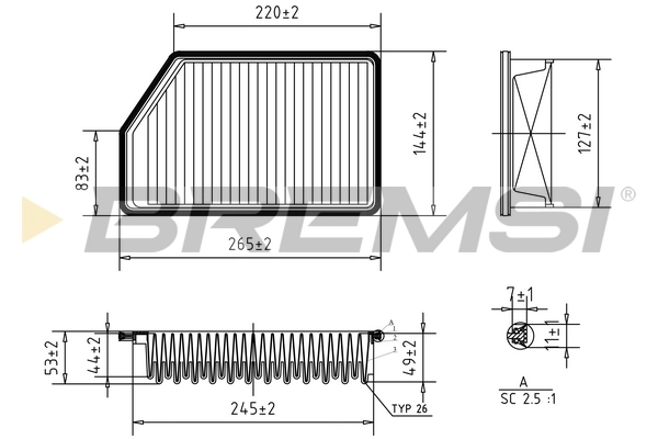 BREMSI légszűrő - FA1200 - TothCarparts