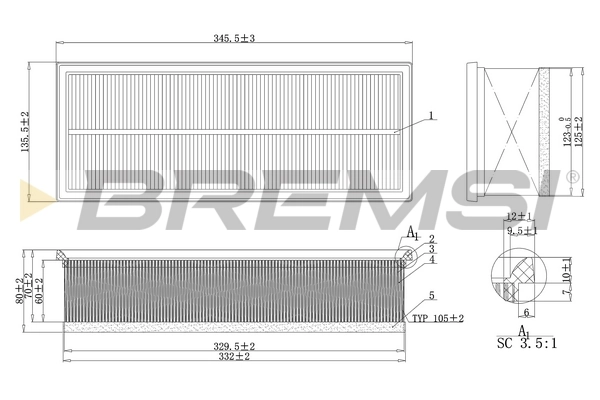 BREMSI légszűrő - FA1237 - TothCarparts