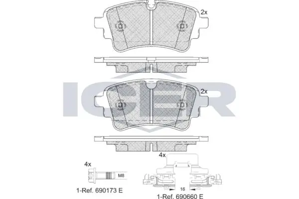 ANDEL fékbetétkészlet, tárcsafék - 182256-208 - TothCarparts