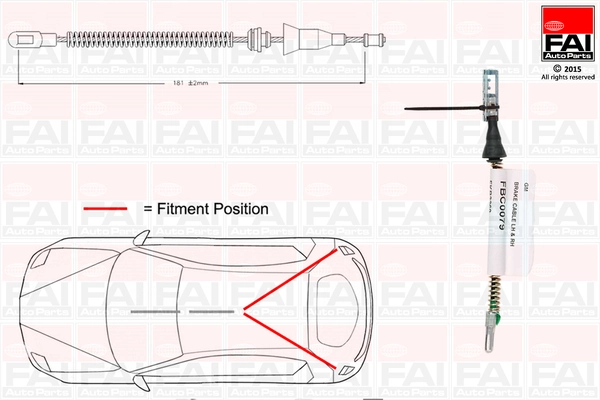 FAI AutoParts huzal, rögzítőfék - FBC0079 - TothCarparts