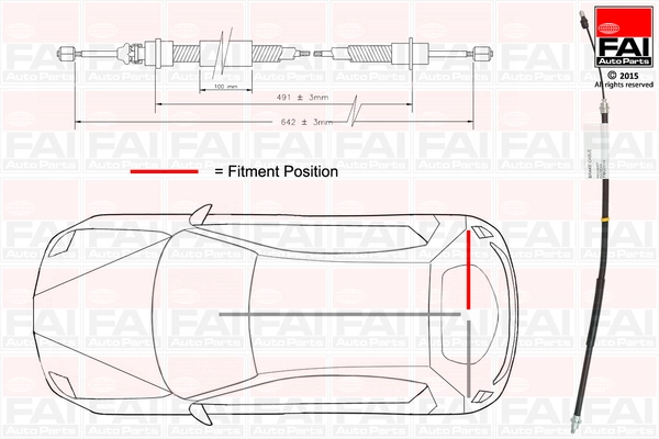 FAI AutoParts huzal, rögzítőfék - FBC0114 - TothCarparts