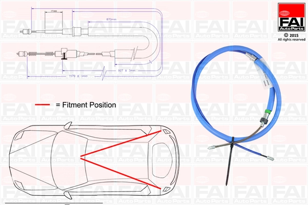FAI AutoParts huzal, rögzítőfék - FBC0150 - TothCarparts