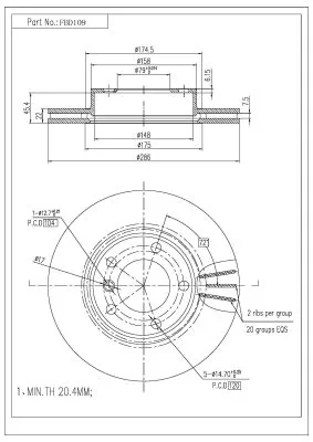 FI.BA féktárcsa - FBD109 - TothCarparts