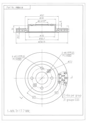 FI.BA féktárcsa - FBD114 - TothCarparts
