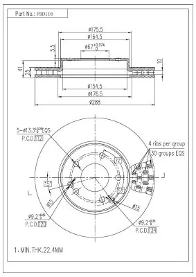 FI.BA féktárcsa - FBD116 - TothCarparts