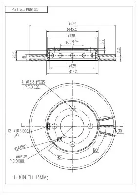 FI.BA féktárcsa - FBD123 - TothCarparts