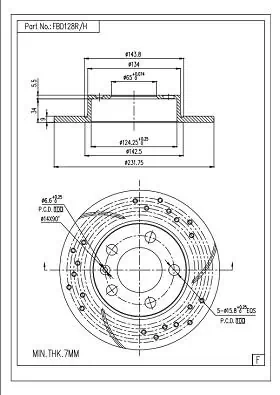 FI.BA féktárcsa - FBD128R/H - TothCarparts