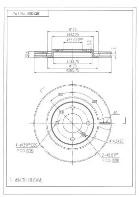 FI.BA féktárcsa - FBD129 - TothCarparts